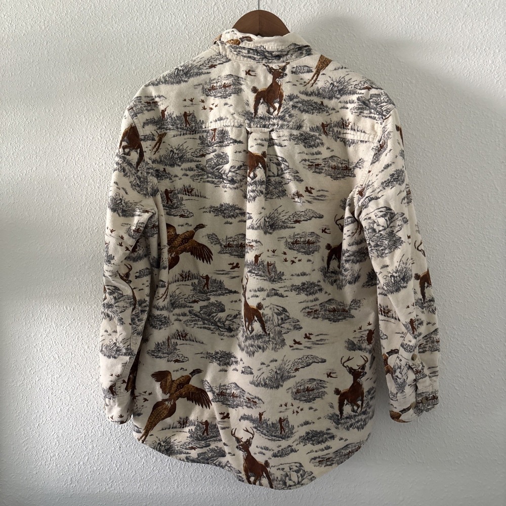 Woolrich Flannel Button Down Moccasin Deer And Pheasant Size M - Picture 5 of 8